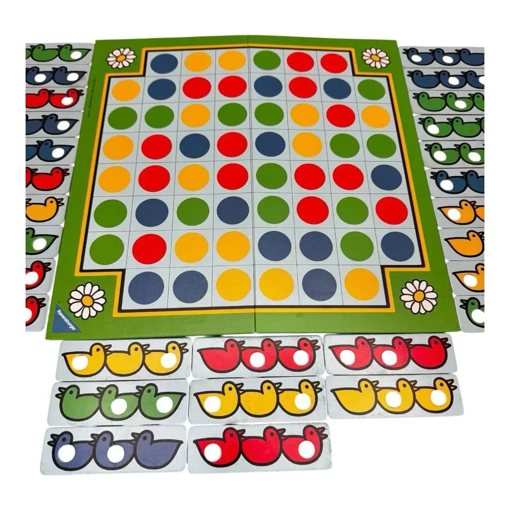VINTAGE Lucky Ducks COMPLETE Ravensburger 1986 Matching Colors‎ Game Kids